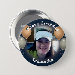 Happy Birthday Balloons and Photo Button