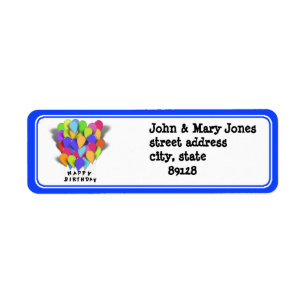 Happy Birthday Balloons (Blue Trim)