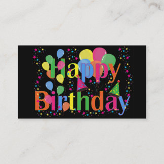Happy Birthday Balloons Business Cards