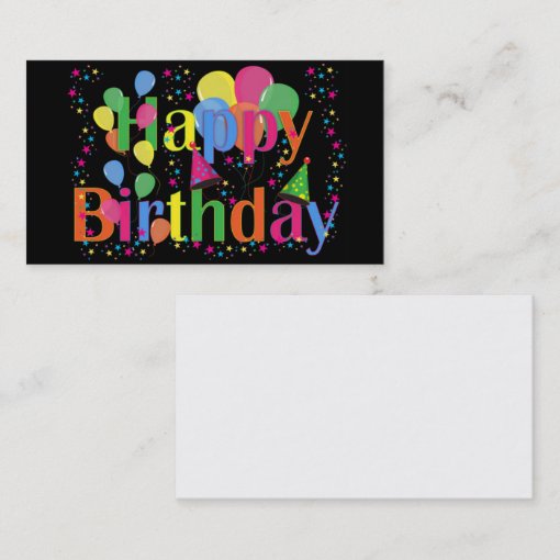 Happy Birthday Balloons Business Cards 