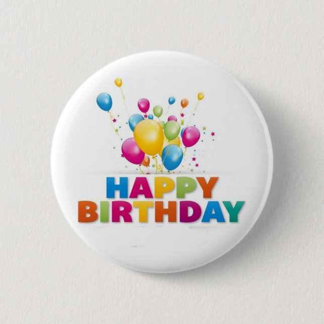 "HAPPY BIRTHDAY BALLOONS" BUTTON (Front)