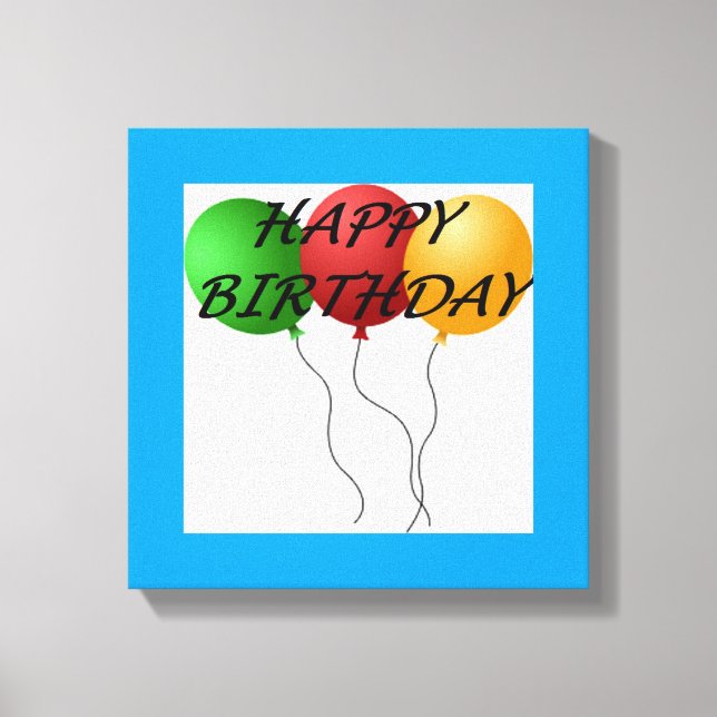 "HAPPY BIRTHDAY" BALLOONS CANVAS PRINT (Front)