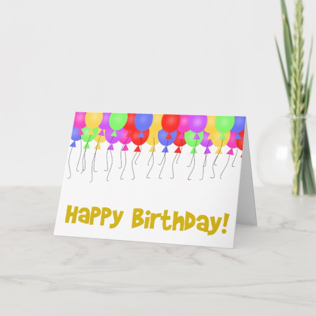 Happy Birthday Balloons Card (Front)