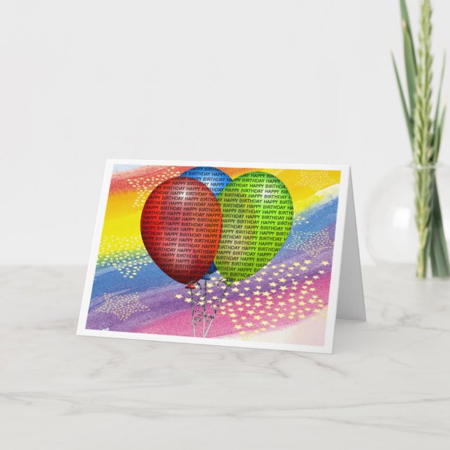 Happy Birthday Balloons Card (Front)