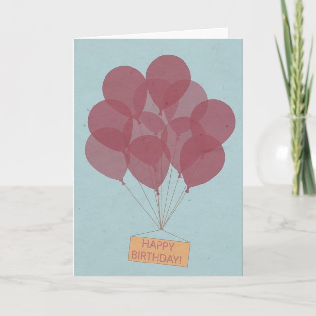 Happy birthday balloons card (Front)