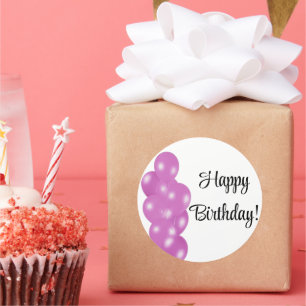 Happy Birthday Balloons Classic Round Sticker
