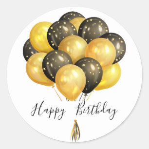Happy Birthday Balloons Classic Round Sticker
