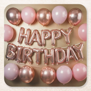 Happy Birthday Balloons Coaster Set