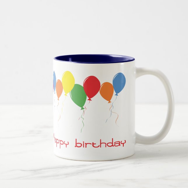 Happy Birthday Balloons Coffee Mug (Right)