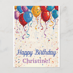 Happy Birthday Balloons Customizable Design  Postcard
