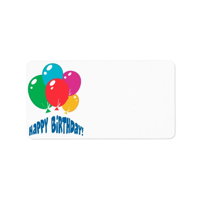 happy birthday balloons design label (Front)