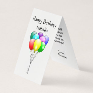 Happy Birthday Balloons Folded Card