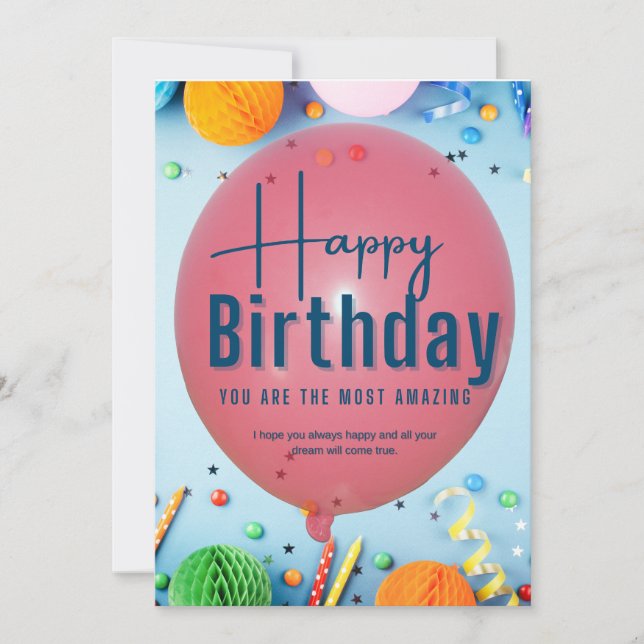 Happy Birthday! Balloons for an Amazing Person Invitation (Front)