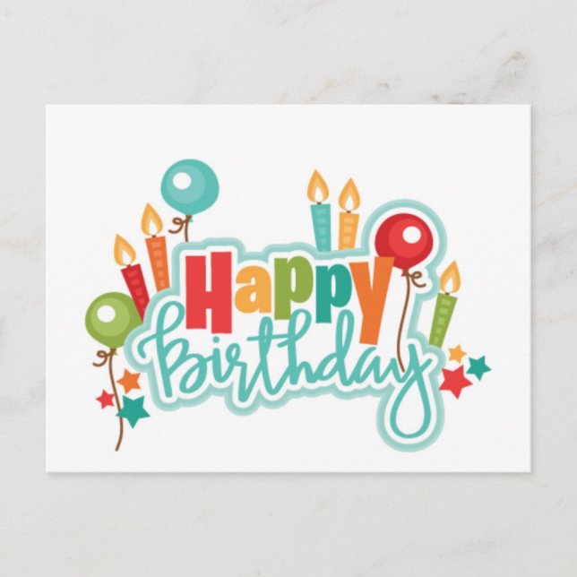 Happy Birthday Balloons Holiday Postcard (Front)