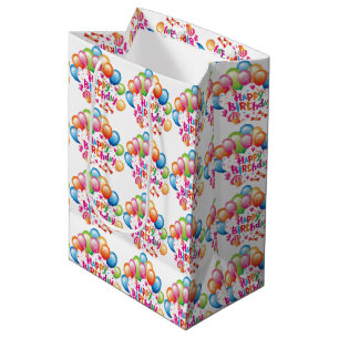 Happy Birthday Balloons Medium Gift Bag