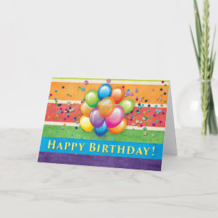 Happy Birthday Balloons Multi Color Card