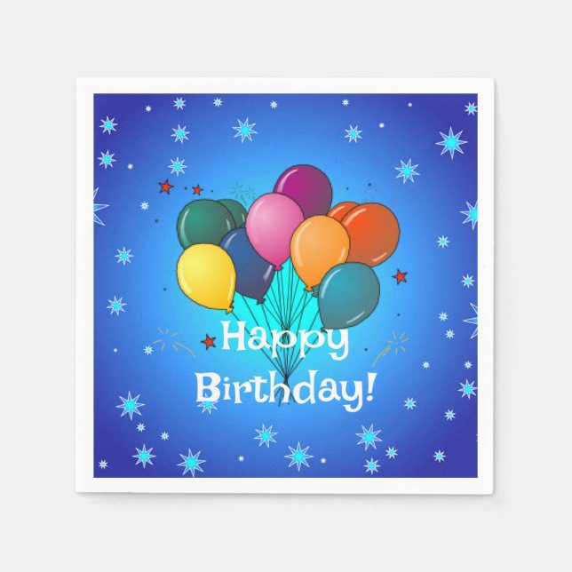 Happy Birthday balloons Napkin (Front)