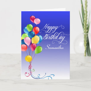 Happy Birthday Balloons Personalised Card