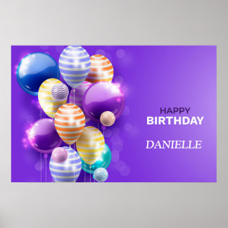 Happy Birthday Balloons Poster