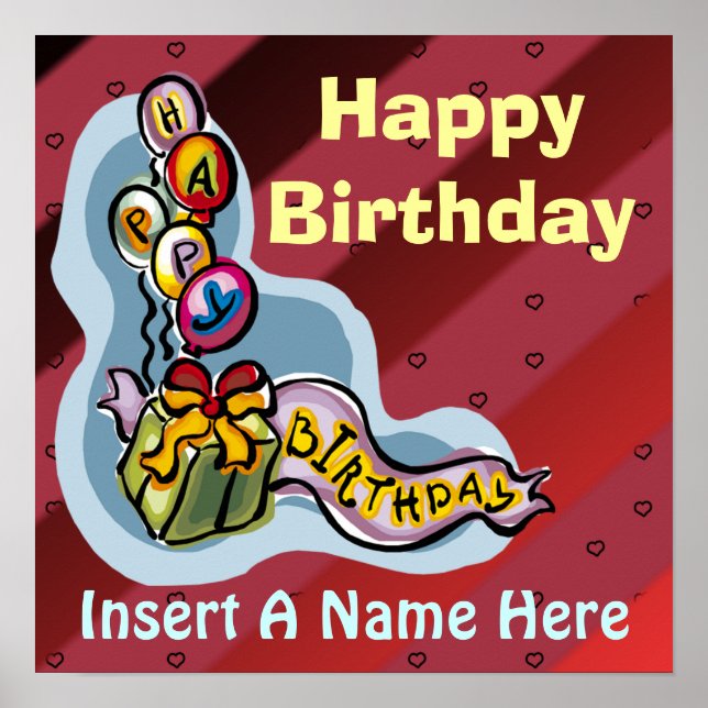 Happy Birthday Balloons Poster (Front)