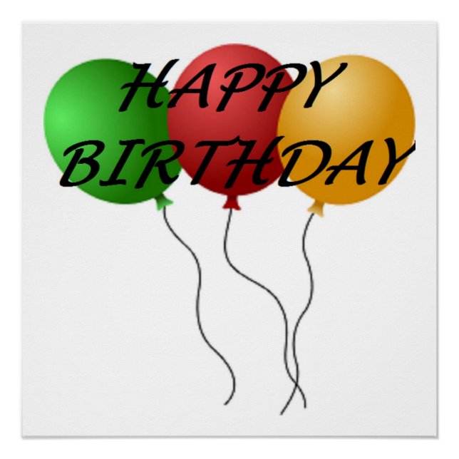 "HAPPY BIRTHDAY" BALLOONS POSTER (Front)