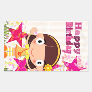 Happy Birthday Balloons Rectangular Sticker