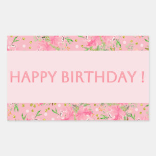 Happy Birthday Balloons Rectangular Sticker