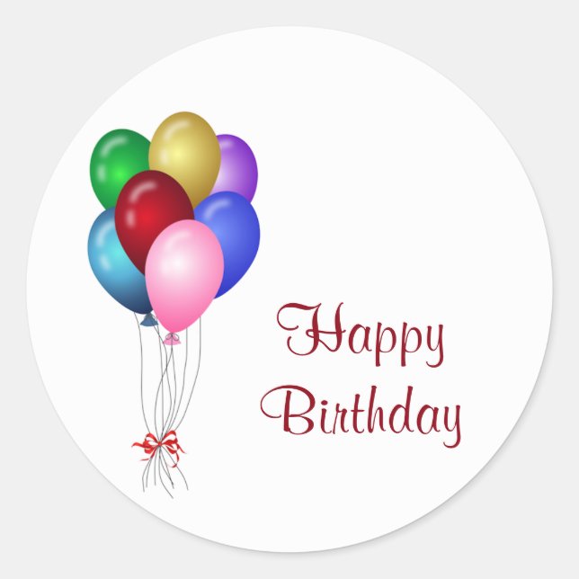 Happy Birthday Balloons Stickers (Front)