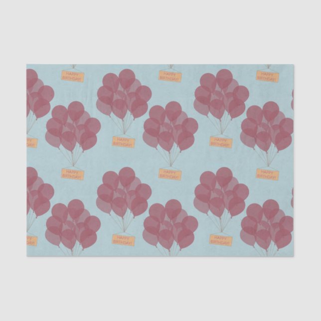 Happy birthday balloons tissue paper (Front)