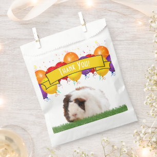 Happy Birthday Balloons White Guinea Pig Yellow Favour Bags