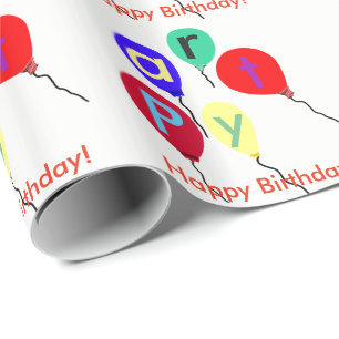 Happy Birthday Balloons Wrapping Paper