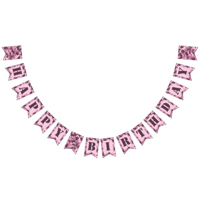 Happy Birthday Banner in Pink Camo (All)