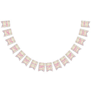 Happy Birthday Banner In Pink Plaid