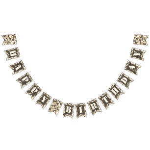 Happy Birthday Banner in Tan Camo
