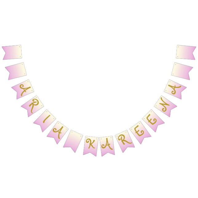 Happy Birthday Banner Ombre Beige Pink (All)