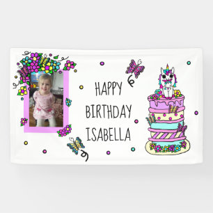 Happy Birthday Banner Personalised Unicorn