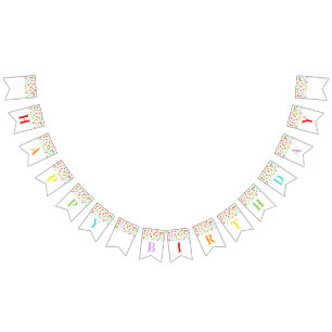 Happy Birthday Banner Rainbow Confetti