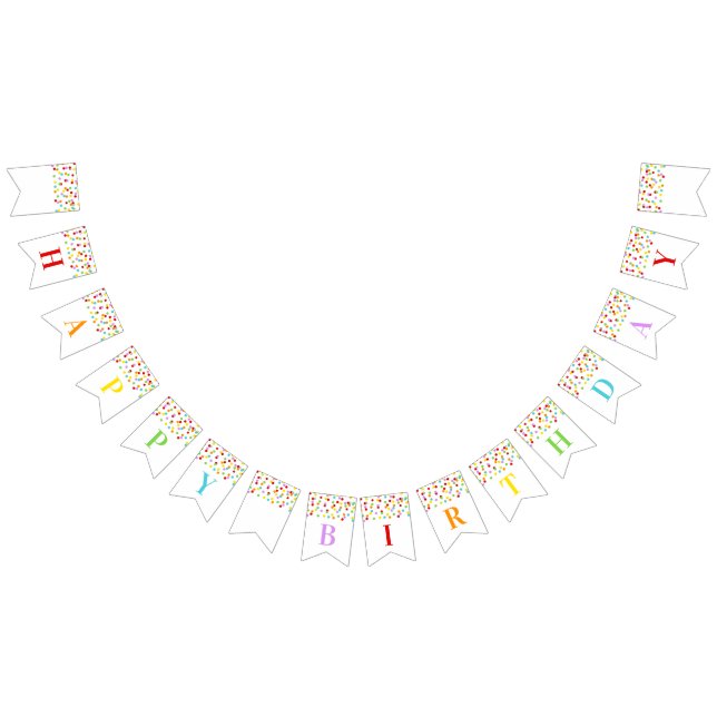 Happy Birthday Banner Rainbow Confetti (All)