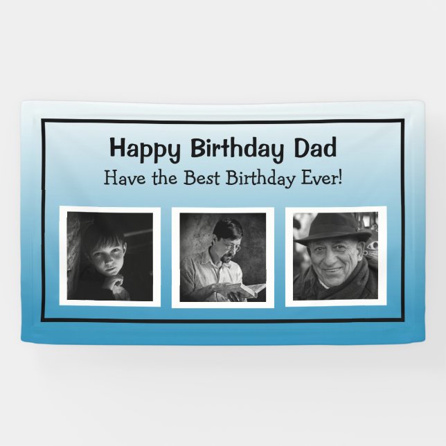 Happy Birthday Banner with Photo Age Progression (Horizontal)