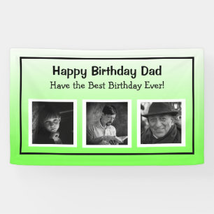 Happy Birthday Banner with Photo Age Progression
