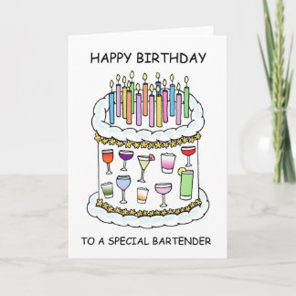 Happy Birthday Bartender Mixologist Card