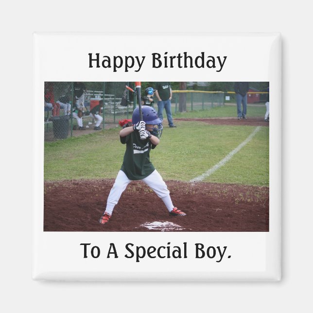 Happy Birthday Baseball Boy Magnet (Front)