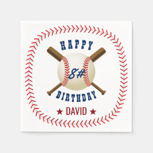Happy Birthday Baseball Boy Sports Theme Napkin