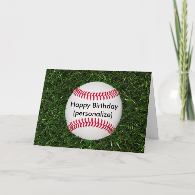 Happy Birthday Baseball Card (Front)