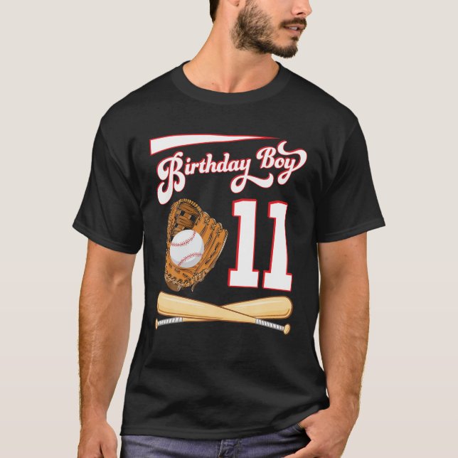 Happy Birthday Baseball Player Boy 11 Years Old To T-Shirt (Front)