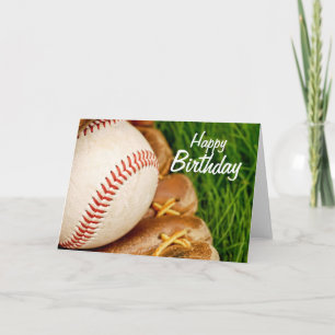 Happy Birthday Baseball with Mitt Card