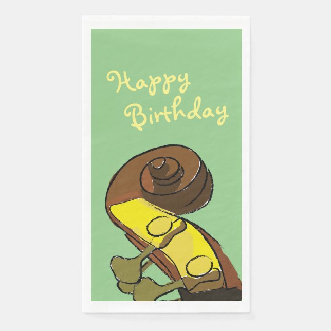 Happy Birthday Bass Instrumentalist Paper  Napkin (Front)