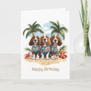 Happy Birthday Basset Hound Dogs Hawaiian Shirts Card