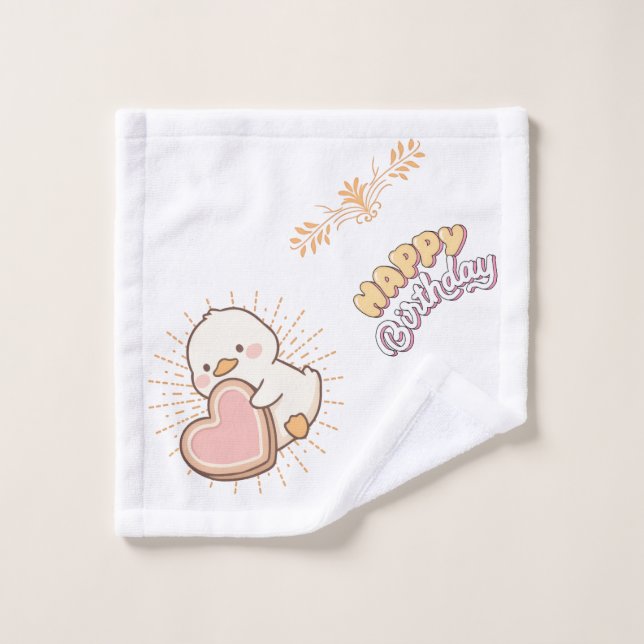 HAPPY BIRTHDAY  BATH TOWEL SET (Wash Cloth)