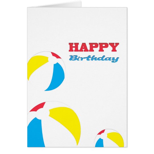 Happy Birthday beach balls Card